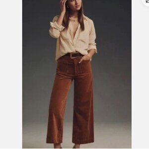 Anthropologie Maeve Colette Corduroy Rust Colored Pants Size 28P